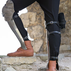 Medieval Legs Armor: Greaves with Knee Cops Flexible