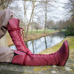 Fantasy Red Leather Boots “Forest”