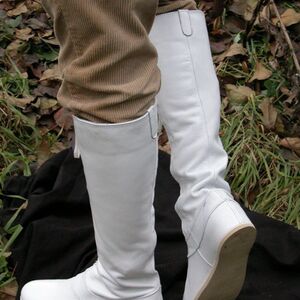 Medieval white  boots - leather fantasy  Forest boots