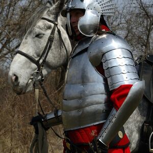 Hussar medieval armor - flexible cuirass and winged helmet