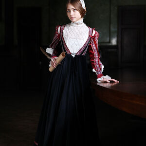 Renaissance dress florentine style natural velvet outfit