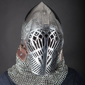 Middle Ages Knight Bascinet Helm with Bargrill