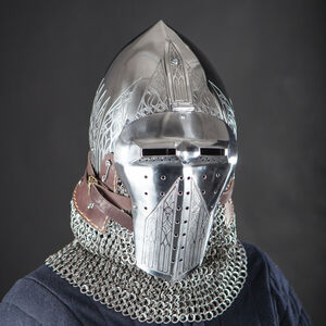 Medieval Knight Bascinet Helm with visor