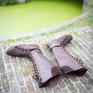 Brown Leather Medieval Warrior Boots