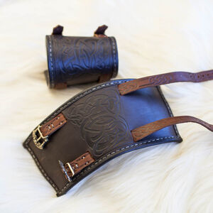 Viking Bracers Embossed Leather