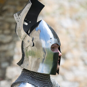 Medieval Knight Armor Helmet Visored Barbuta