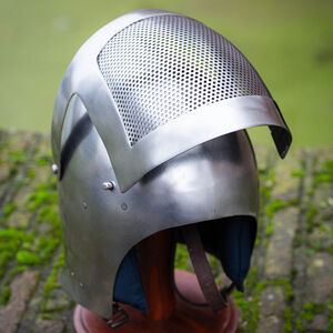 WMA fencer bascinet harnischefechten helmet with perforated visor