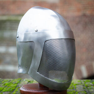 WMA fencer bascinet harnischefechten helmet with perforated visor