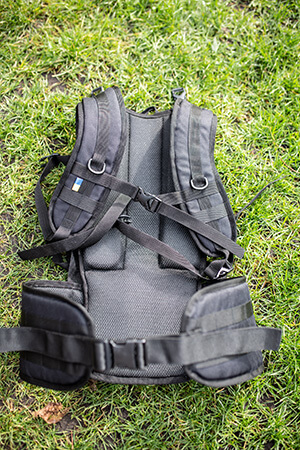 Detachable backpack panel with shoulders straps and hip belt
