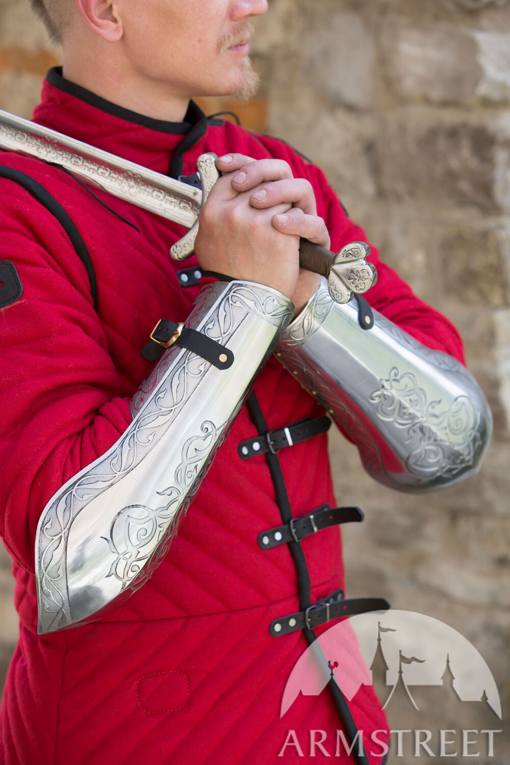 MEDIEVAL ARMOR BRACERS BAZUBANDS SCA ETCHING ARMS