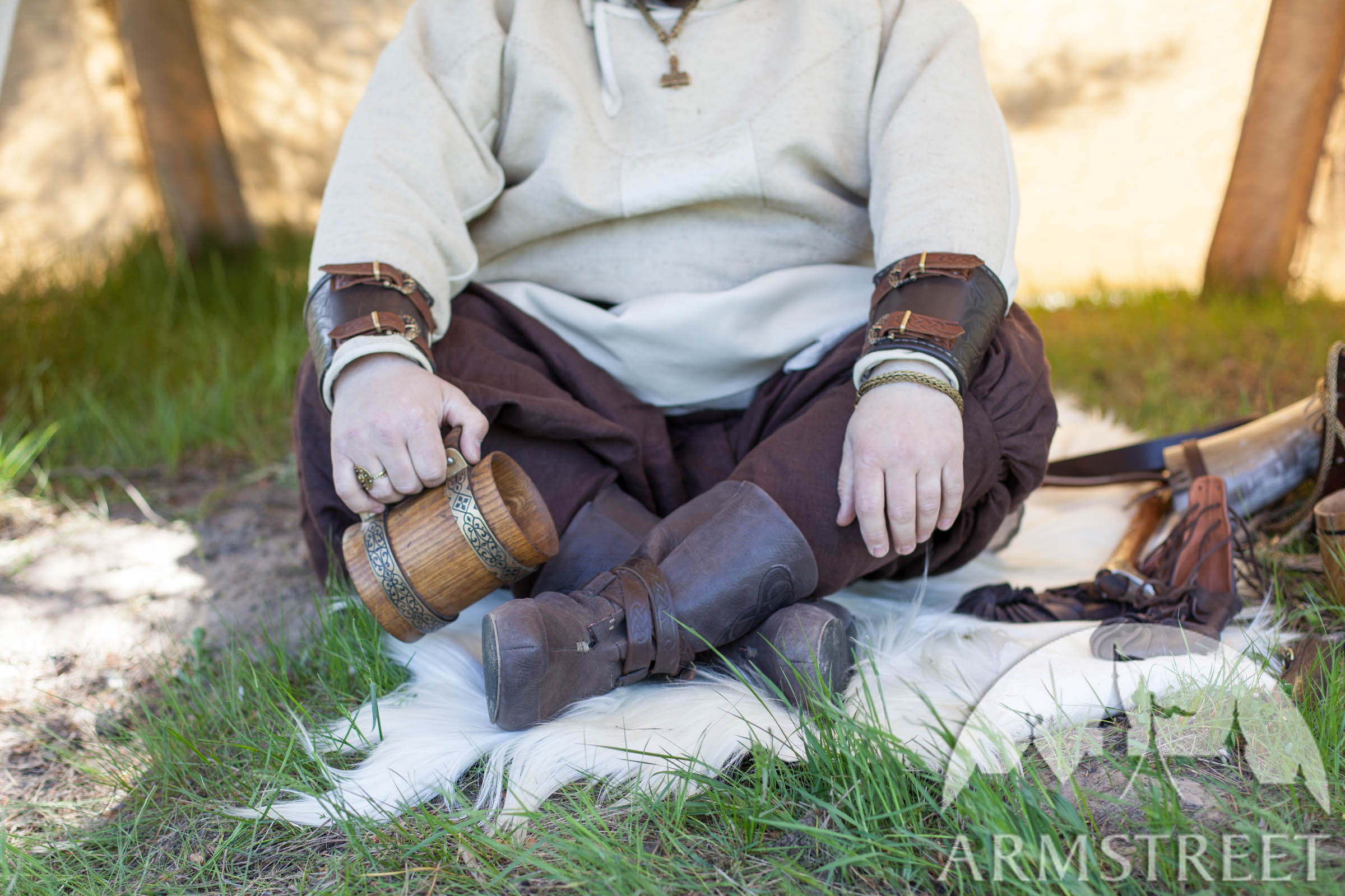 MEDIEVAL LEATHER BOOTS Renaissance footwear viking shoe mens Brown long shoes 
