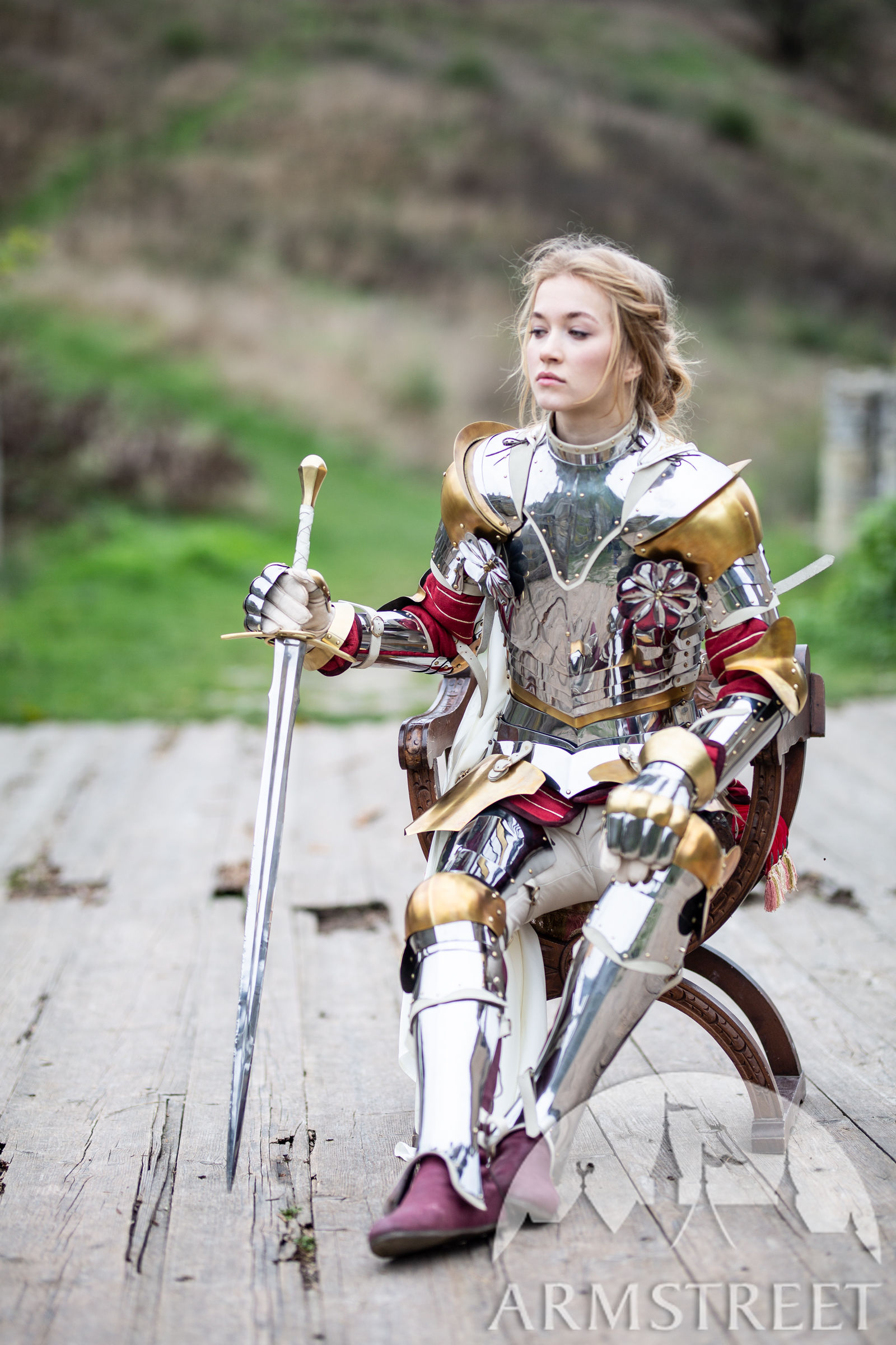 Medieval Knight Female Fantasy Costume steel Armor ~ Lady Cuirass Costume Armor 
