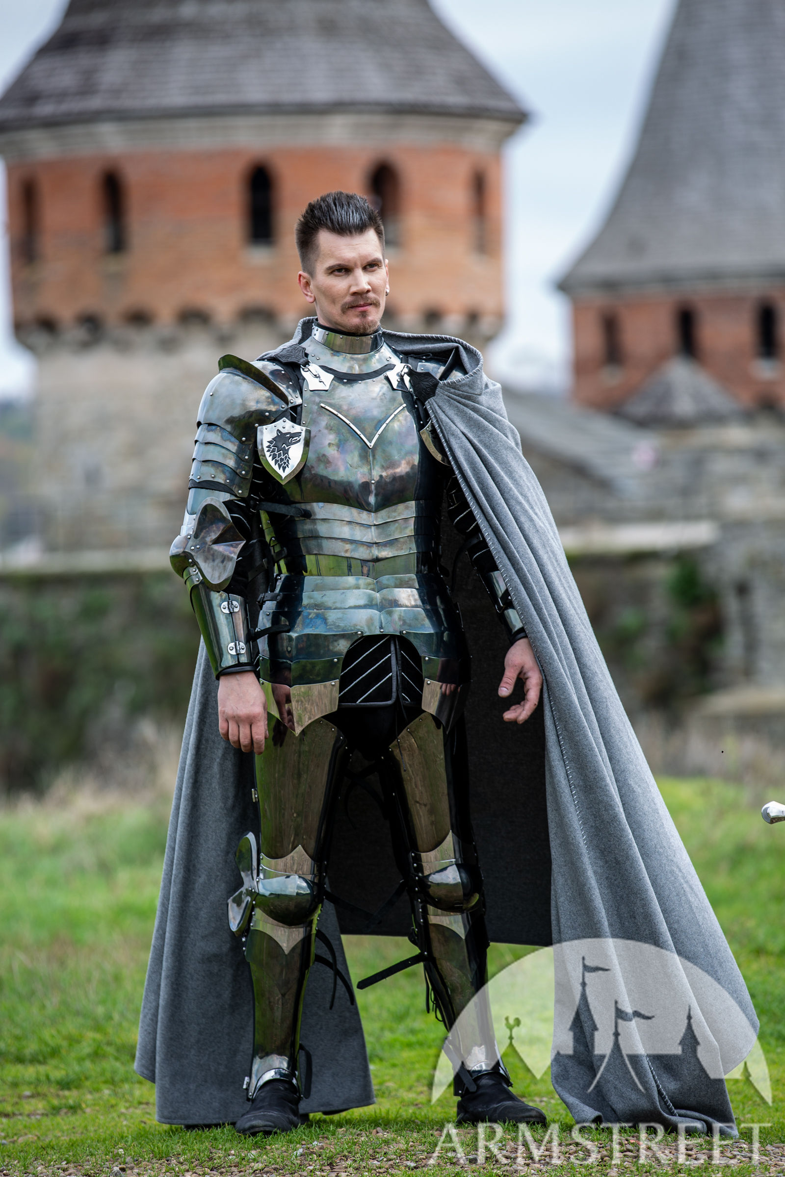 A Pair Medieval Steel Plate Armor Leg Greaves Set LARP Costume Cosplay 