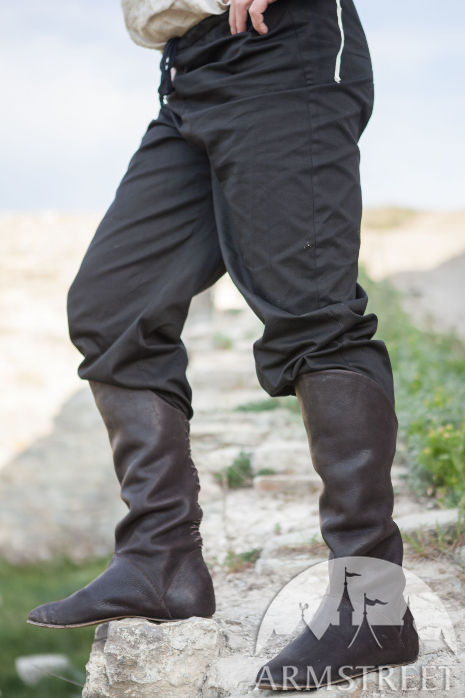 Medieval leather boots . Available in 