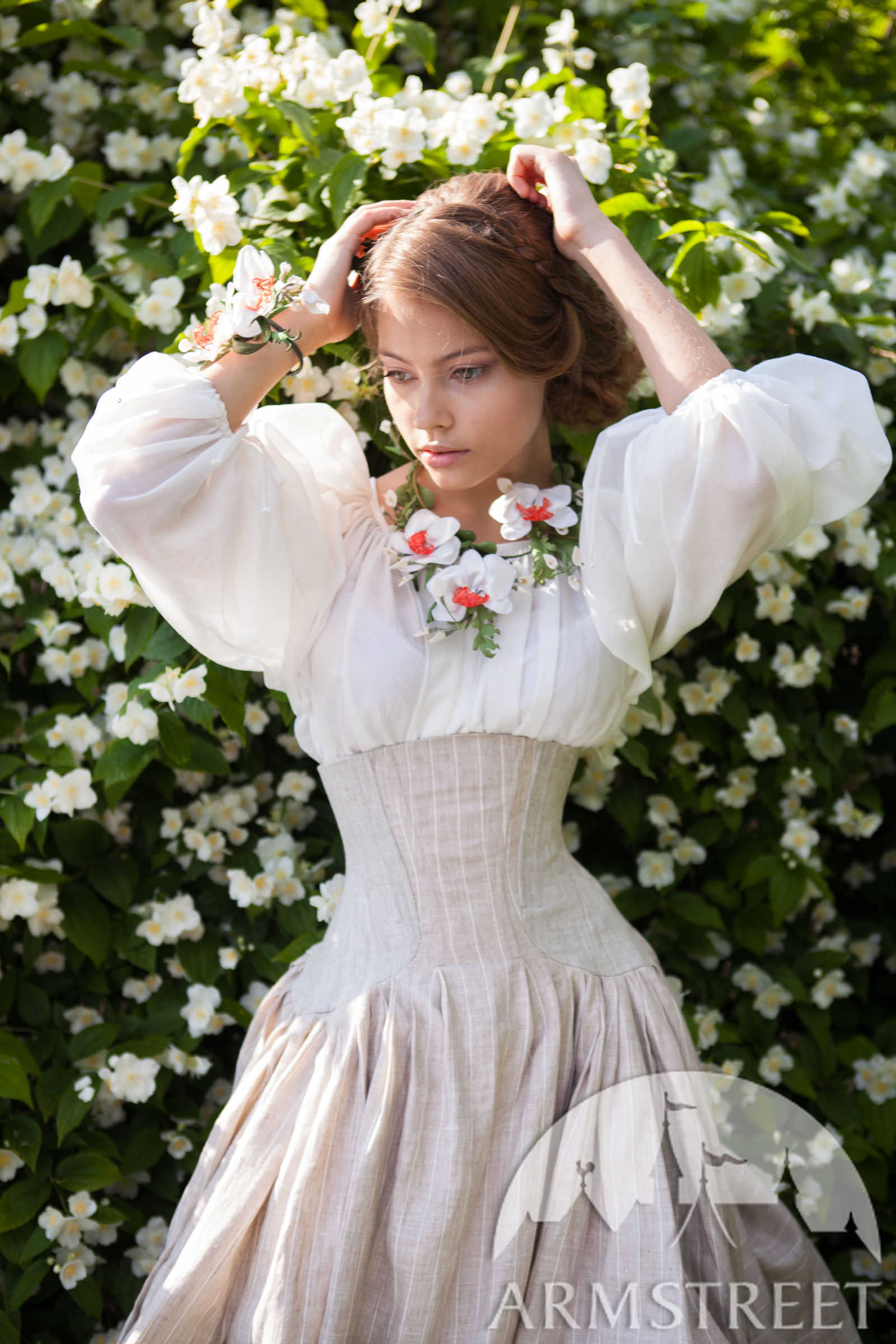 Linen Corset Skirt “Snow White”