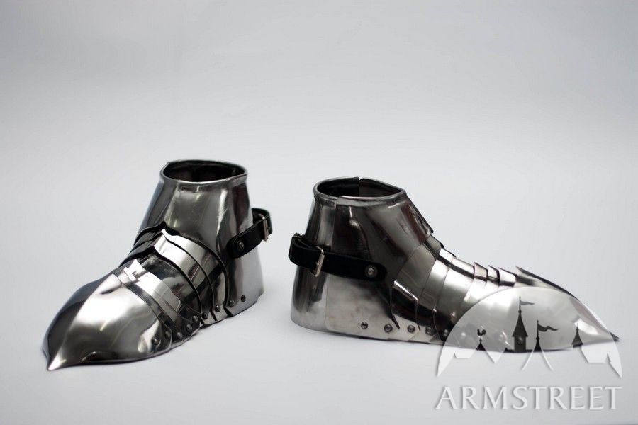 1:6th Saba Iron Armored Shoes Medieval Women's Armor Boots Silver Model Type 2 