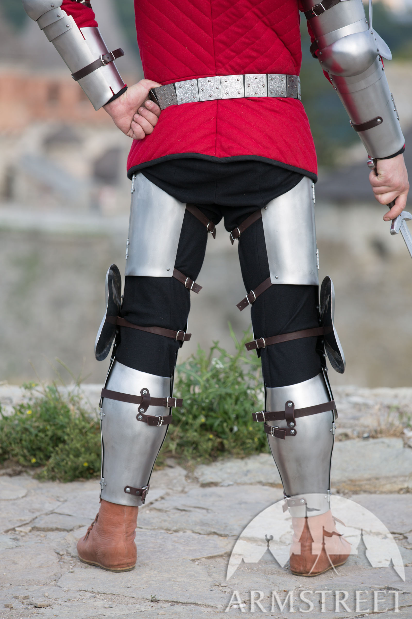 Medieval Leg Legs and Full Round Greaves Set for sale. Available in