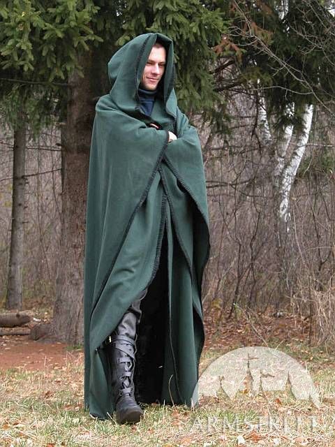 Magic pure woolen medieval cloak robe with handmade stitching. 100%