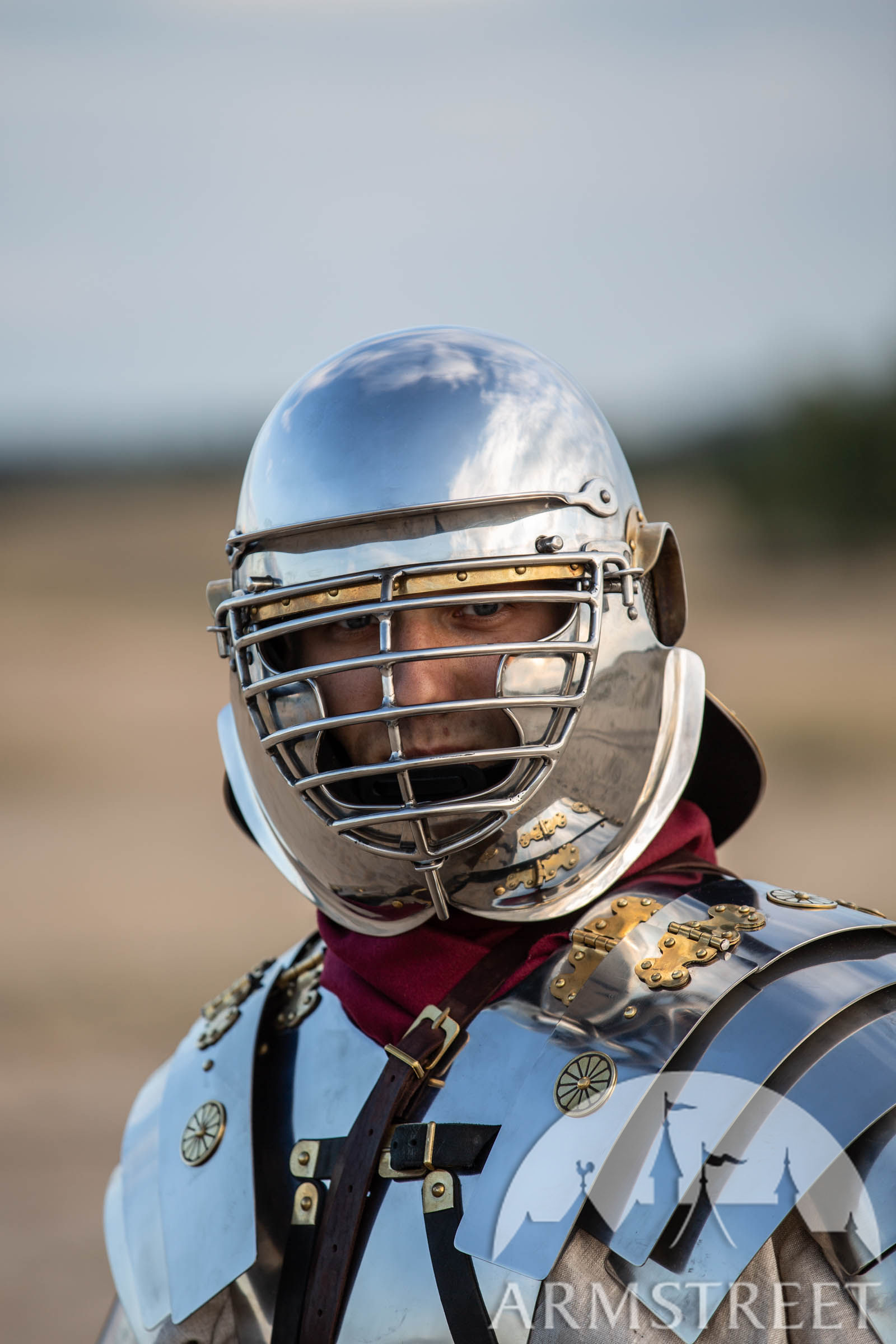 Stainless steel coolus Roman helmet for SCA Cassius  for 
