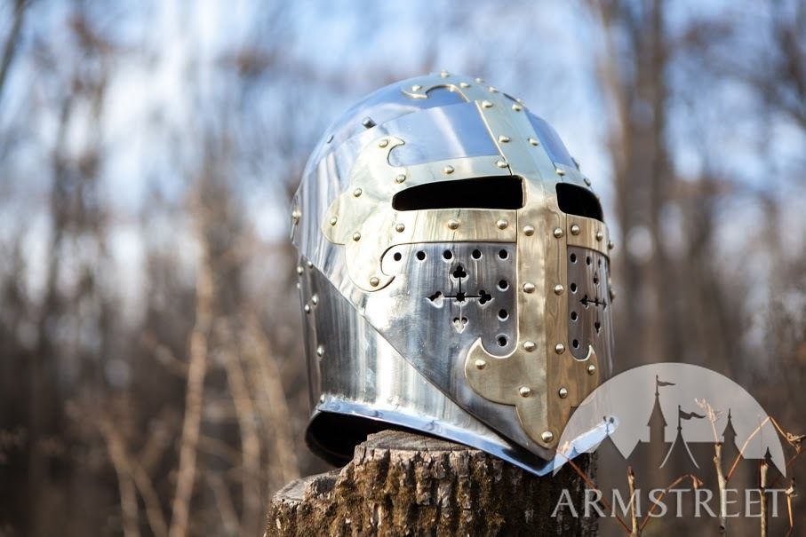 Details about   HMB 12 Guage Steel Medieval Crusader Sugerloaf Helmet VCB 