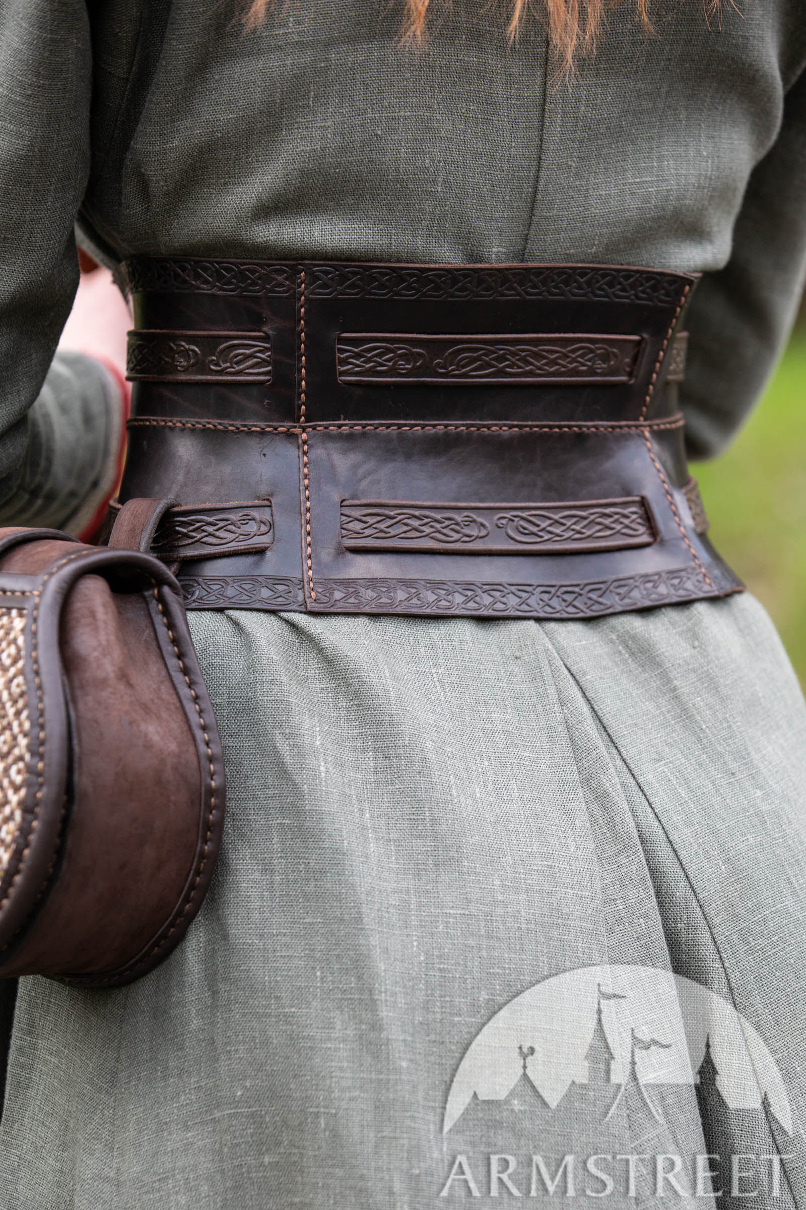 thumbnail image 2 of Joukavor Medieval Leather Corset Belt Renaissance Waist Cincher For 2 of 14