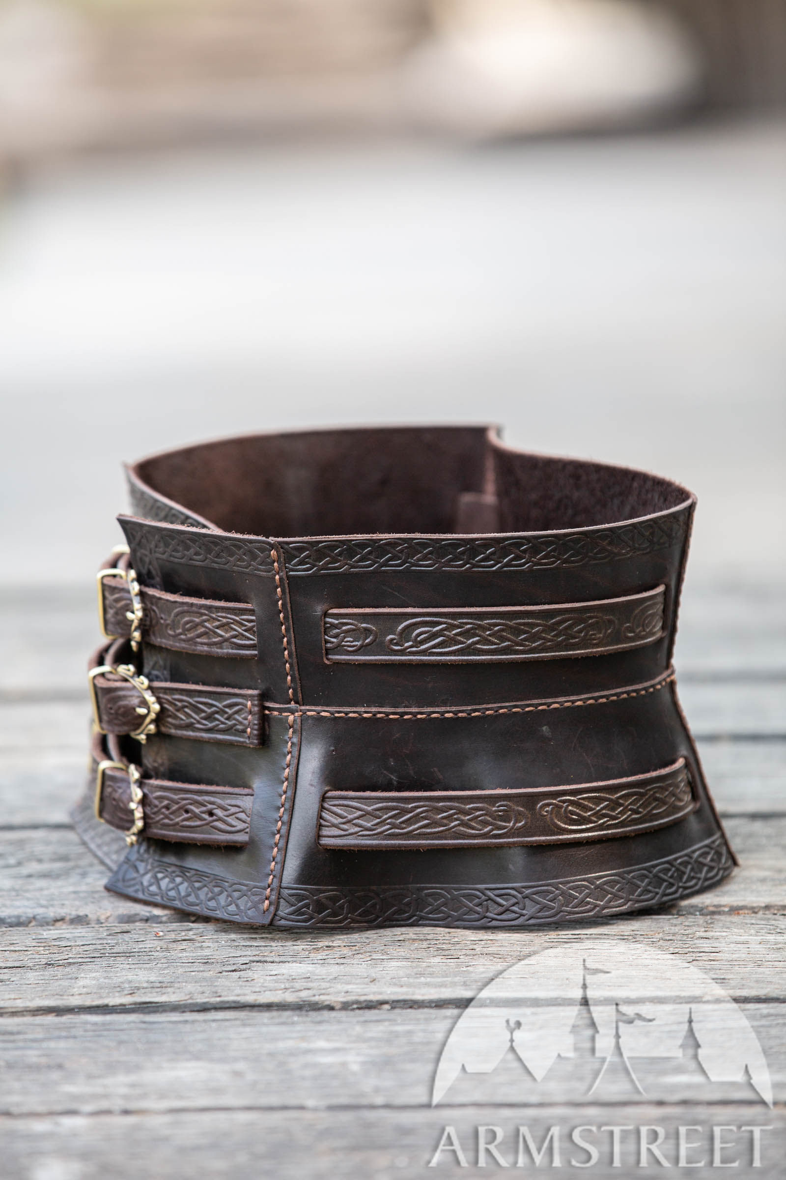 Embossed Viking's Leather Belt . Available in: brown leather, black leather  :: by medieval store ArmStreet