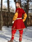 Natural flax-linen medieval tunic and overcoat dark-ages costume set ...
