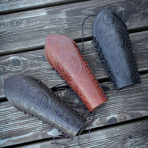 Archery arm bracers "Huntress" leather forearm guards