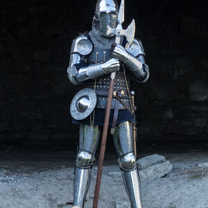 Etched stainless steel suit of armor