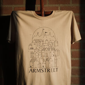 Beige cotton t-shirt with contrasting ArmStreet logo