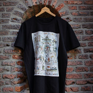 Black Cotton T-shirt “Tapestry of War”