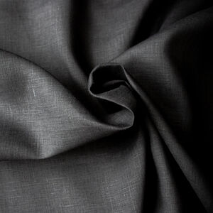 Black natural linen fabric for costumes sold by the yard