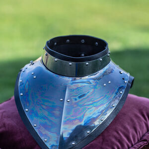 Blackened spring steel armour gorget "Dark Wolf"