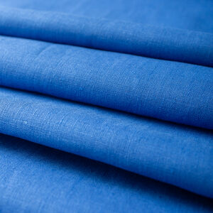 Blue linen fabric by the yard