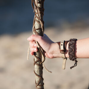 Leather Bracelet With Braiding