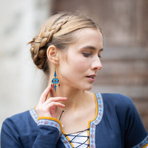Brass and enamel earrings “Key Keeper”