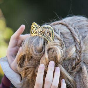 Brass and enamel hair comb “Renaissance Memories”