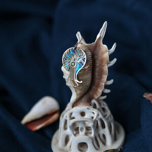 Brass and enamel ocean earrings “Sea Born”