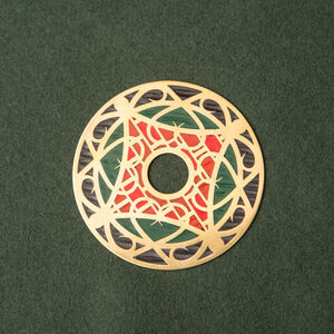 Brass fibula brooch with enamel “Timeless Middle Ages”
