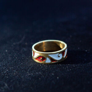 Brass ring with enameled accents Renaissance Memories