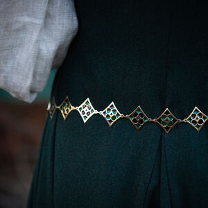 Brass women's belt with enamel “Key Keeper”