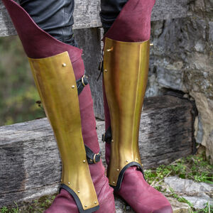 Brassed spring steel greaves “Morning Star” shin protection