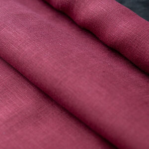 Burgundy natural linen fabric for medieval costume