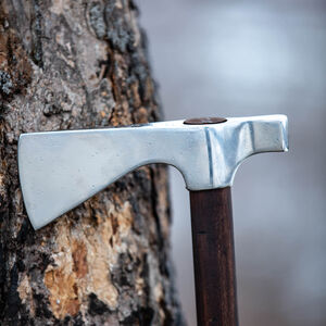 Celtic inspired decorative fantasy axe-cane Leprechaun