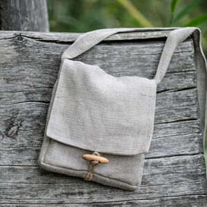 Children's sackcloth linen bag “First Adventure” pilgrim’s satchel