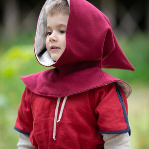 Children’s woolen hood with linen lining “First Adventure” for kids