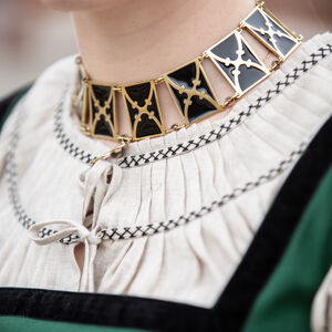 Choker style enamelled brass necklace “German Rose”