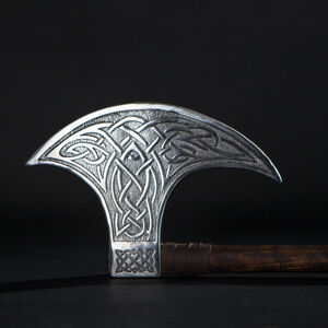 Etched Celtic Pattern on the Crescent Axe Head
