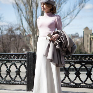 White Maxi Skirt “Fleur-de-Lis”