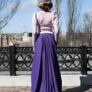 Waterfall Of Folds On The Back Skirt “Fleur-de-Lis”